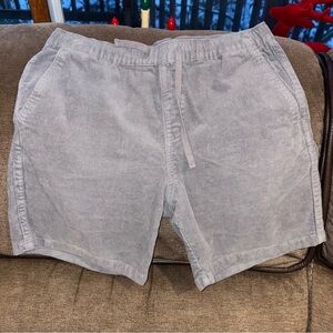 Katin Shorts Mens L  Gray Corduroy Elastic Waist Pull On Beach Surf Skate